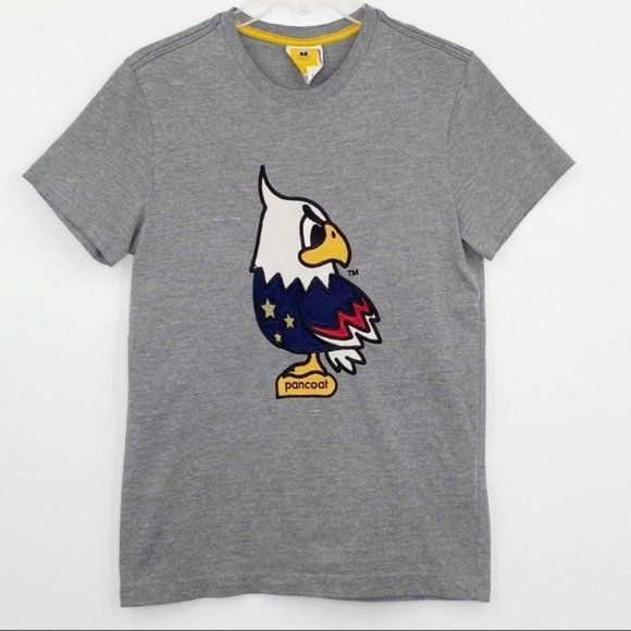 Pancoat Equipment 'USA Pop Eagle' Tee Embroidered Crewneck Gray K-POP Sz XS - Picture 1 of 6